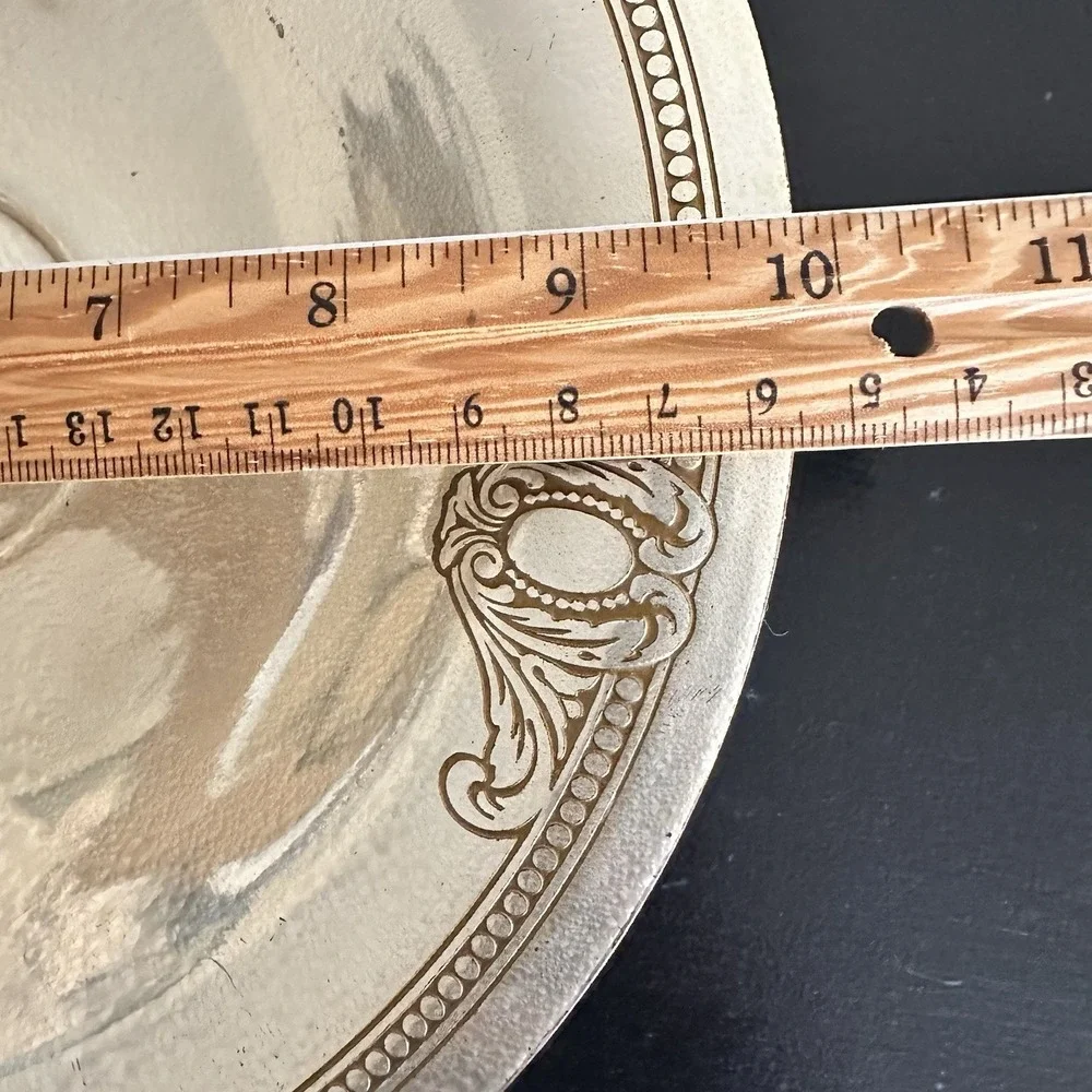 L.F.Grammes Vintage Hammered‎ Silver Plated Bowl with Ornate Border Decoration